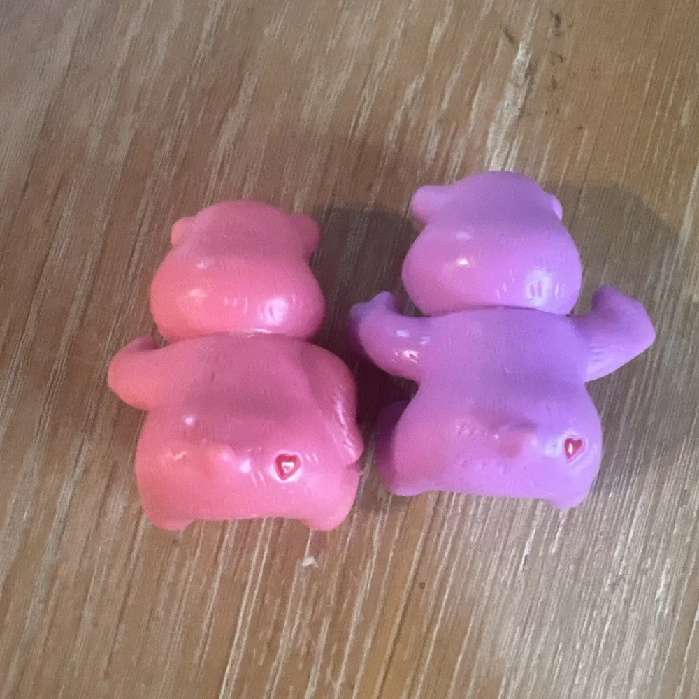 Lot of 2 Mini Care Bears Figures Cheer‎ Bear & Share Bear 1.5